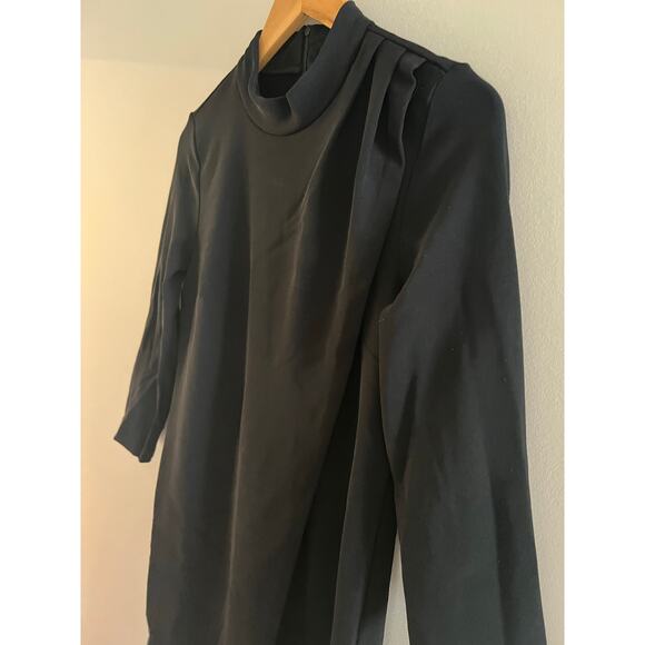 Boston Proper Long Sleeve Asymmetrical Dress Black Size Small JL - Picture 2 of 8